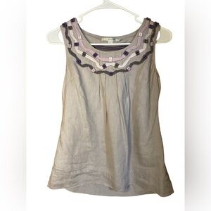 BODEN Linen Ribbon Lilac Top